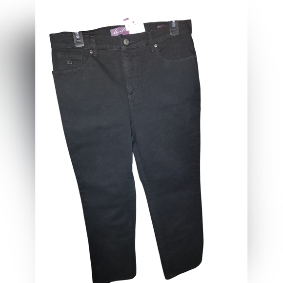 Gloria Vanderbilt Amanda Black Jeans High Rise Classic Tapered  Petite - Picture 13 of 16